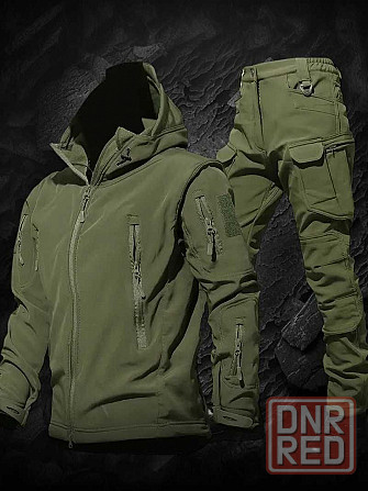 Тактическая куртка штаны костюм черный SoftShell мужской спортивный Херсон - изображение 1