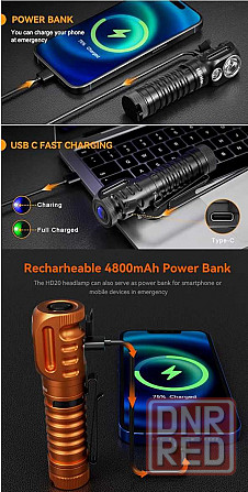 Ліхтар Wurkkos HD20\LH351D-5.000K 90CRI-Cree XP-L HD\USB-C-5000ma Запорожье - изображение 4