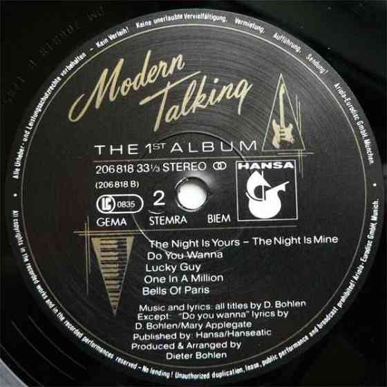 Раритет.Стан.Платівка.Modern Talking ‎– The 1st Album, 
Hansa Запорожье