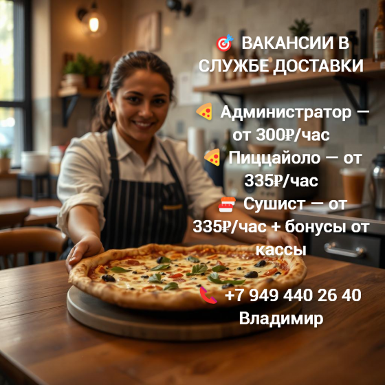 Работники в службу доставки Донецк
