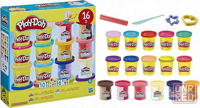 Набор игровой Плей До из 16 банок пластилина массы для лепки Play-Doh Запорожье - изображение 1