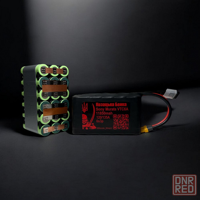 Акумулятор для FPV (ФПВ) дрону 6s3p Li-Ion Sony Murata VTC6A, 11850mAh Запорожье - изображение 1