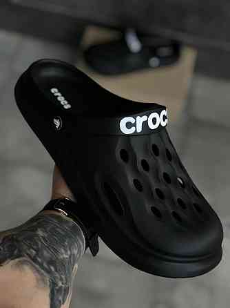 Мужские сабо кроксы черные стильные шлепанцы уличные тапочки crocs Запорожье