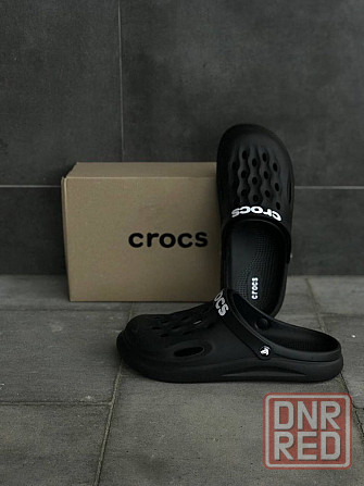 Мужские сабо кроксы черные стильные шлепанцы уличные тапочки crocs Запорожье - изображение 3
