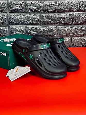 Мужские шлепанцы crocs черные уличные тапочки крокс Запорожье