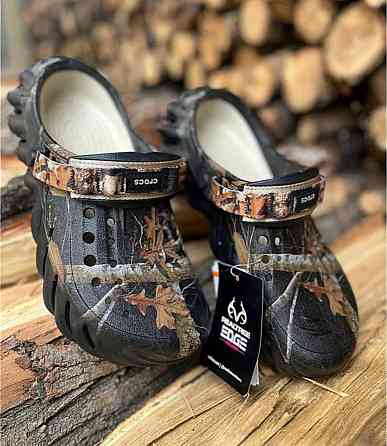 Crocs echo clog realtree black stucco bone кроксы мужские черные бежев Запорожье