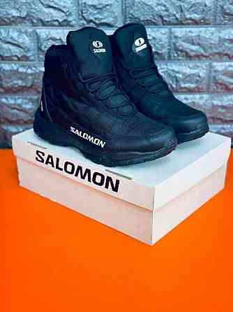 Сапоги Salomon мужские черные Теплые зимние Саломон на меху Хит сезона Запорожье