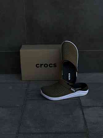 Мужские шлепанцы crocs хаки уличные тапочки крокс сабо 2025 Запорожье