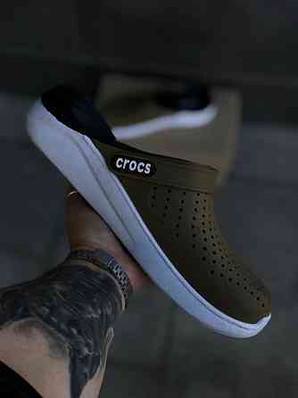 Мужские шлепанцы crocs хаки уличные тапочки крокс сабо 2025 Запорожье