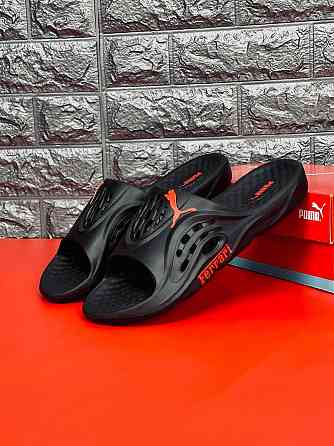 Шлепанцы Puma Ferrari мужские повседневные black\red Стильные Запорожье