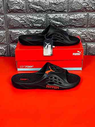 Шлепанцы Puma Ferrari мужские повседневные black\red Стильные Запорожье