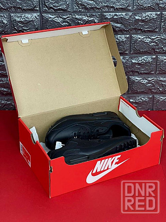 Мужские кроссовки Nike 90 Air Max черные натуральная кожа топ кроссы Запорожье - изображение 8