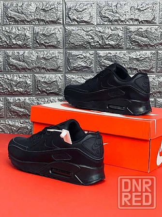 Мужские кроссовки Nike 90 Air Max черные натуральная кожа топ кроссы Запорожье - изображение 6