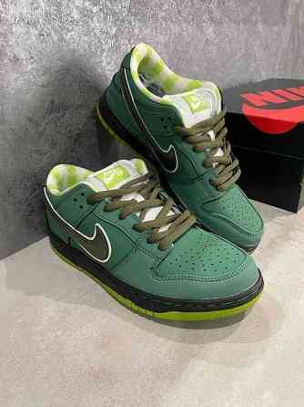 Унисекс кожаные кроссовки Nike SB Dunk Low Green Lobster найк сб данк Запорожье