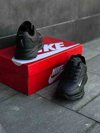 Кроссовки Nike мужские Трендовые Dark Black натуральная кожа! весна Запорожье