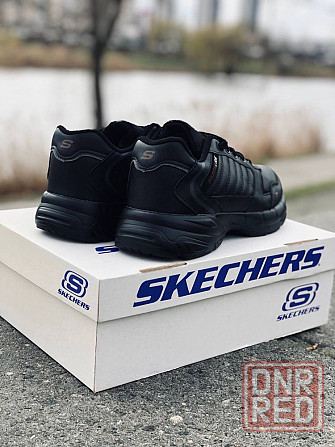 Мужские кроссовки Skechers чёрные натуральная кожа Запорожье - изображение 5