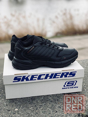Мужские кроссовки Skechers чёрные натуральная кожа Запорожье - изображение 1