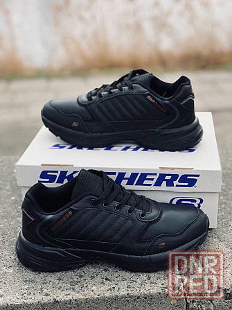 Мужские кроссовки Skechers чёрные натуральная кожа Запорожье - изображение 2