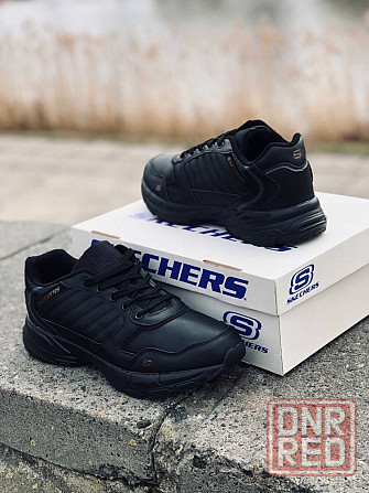 Мужские кроссовки Skechers чёрные натуральная кожа Запорожье - изображение 3