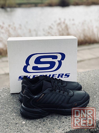 Мужские кроссовки Skechers чёрные натуральная кожа Запорожье - изображение 7