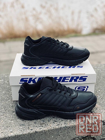 Мужские кроссовки Skechers чёрные натуральная кожа Запорожье - изображение 4
