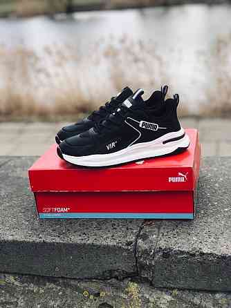 Мужские кожаные кроссовки Puma Black стильные кроссы пума Запорожье