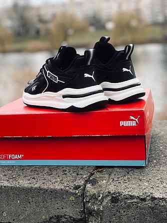 Мужские кожаные кроссовки Puma Black стильные кроссы пума Запорожье