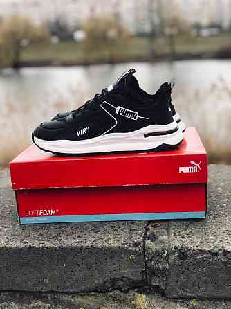 Мужские кожаные кроссовки Puma Black стильные кроссы пума Запорожье