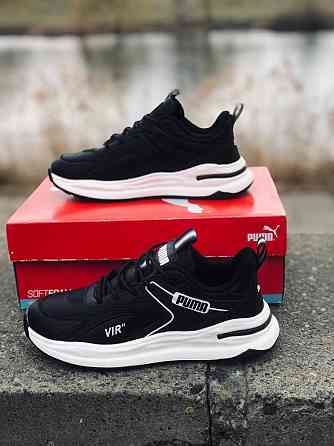 Мужские кожаные кроссовки Puma Black стильные кроссы пума Запорожье