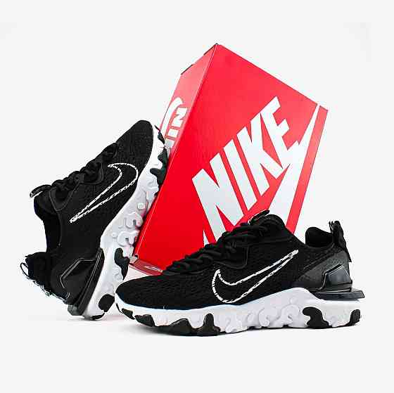Мужские черные кроссовки Nike React Vision Black кросівки найк реакт Запорожье