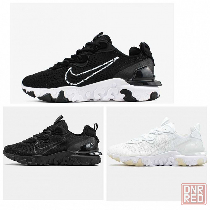 Мужские черные кроссовки Nike React Vision Black кросівки найк реакт Запорожье - изображение 1