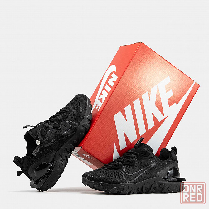 Мужские черные кроссовки Nike React Vision Black кросівки найк реакт Запорожье - изображение 3
