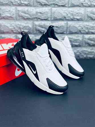 Кроссовки Nike Air Max 270 мужские black\white натуральная кожа! Найк Запорожье