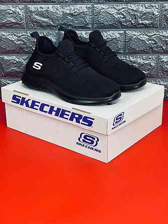 Кроссовки Skechers мужские Черные сеточка. Летние практичные кроссовки Запорожье