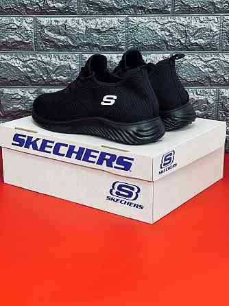 Кроссовки Skechers мужские Черные сеточка. Летние практичные кроссовки Запорожье