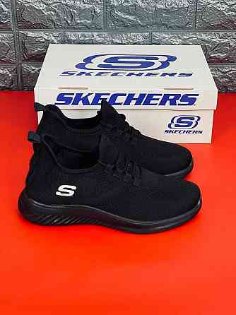 Кроссовки Skechers мужские Черные сеточка. Летние практичные кроссовки Запорожье