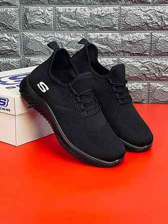 Кроссовки Skechers мужские Черные сеточка. Летние практичные кроссовки Запорожье