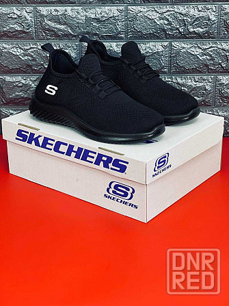 Кроссовки Skechers мужские Черные сеточка. Летние практичные кроссовки Запорожье - изображение 5