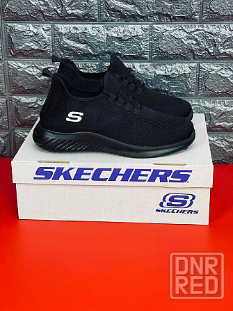 Кроссовки Skechers мужские Черные сеточка. Летние практичные кроссовки Запорожье - изображение 6