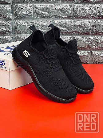 Кроссовки Skechers мужские Черные сеточка. Летние практичные кроссовки Запорожье - изображение 3