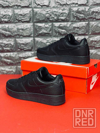Кроссовки Nike Air Force мужские Черные натуральная кожа красовки Найк Запорожье - изображение 3