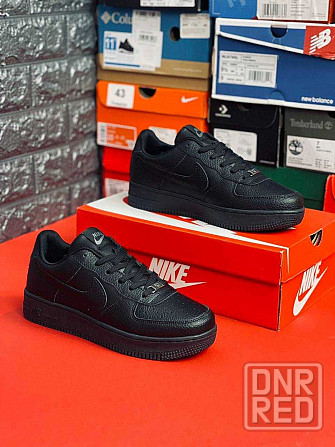 Кроссовки Nike Air Force мужские Черные натуральная кожа красовки Найк Запорожье - изображение 7