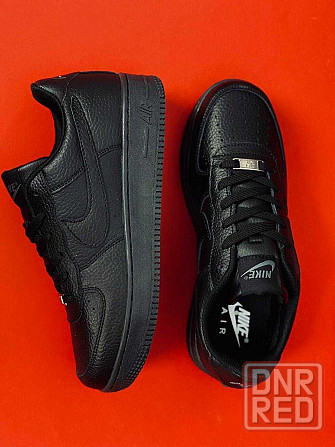 Кроссовки Nike Air Force мужские Черные натуральная кожа красовки Найк Запорожье - изображение 2