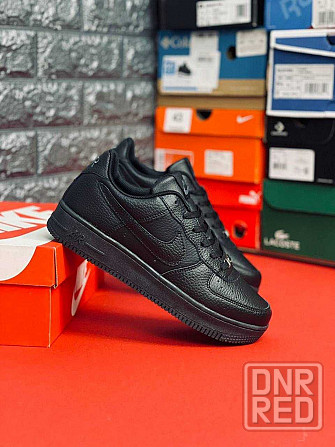 Кроссовки Nike Air Force мужские Черные натуральная кожа красовки Найк Запорожье - изображение 6