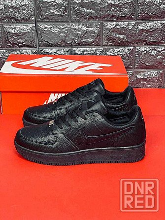 Кроссовки Nike Air Force мужские Черные натуральная кожа красовки Найк Запорожье - изображение 8