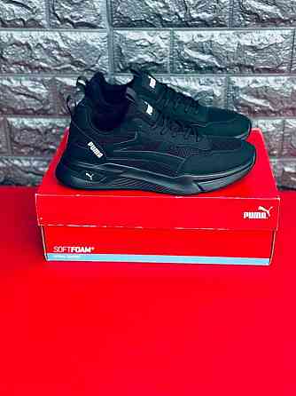 Кроссовки Puma мужские Премиум кожа! 39-45 Jet-Black весенние Пума Запорожье