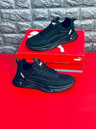 Кроссовки Puma мужские Премиум кожа! 39-45 Jet-Black весенние Пума Запорожье