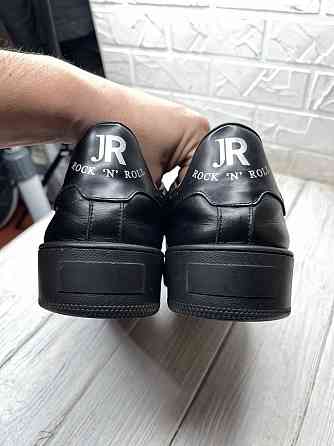 Крутые черные кожаные мокасины john richmond rock n' roll sneakers Запорожье