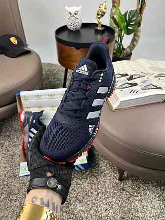 Мужские кроссовки адидас марафон Adidas Marathon Pro+ Navy Red [41-46] Запорожье