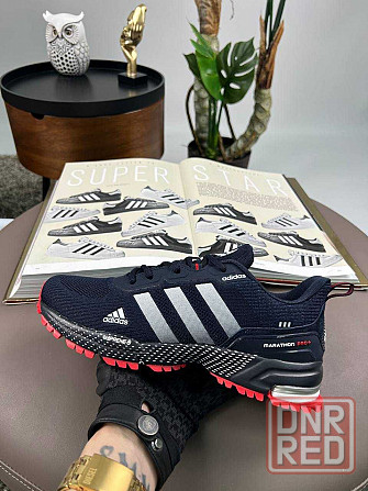 Мужские кроссовки адидас марафон Adidas Marathon Pro+ Navy Red [41-46] Запорожье - изображение 4